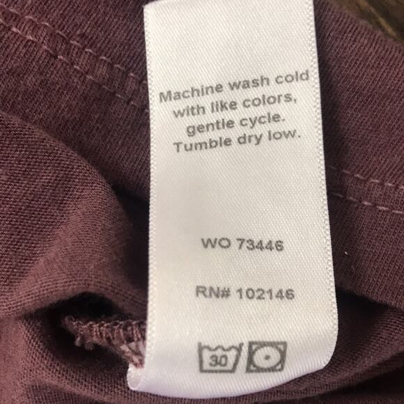 Michael Stars Long Sleeve V-Neck Tee Shirt with Balloon Sleeves Wine Size Small - Picture 6 of 6